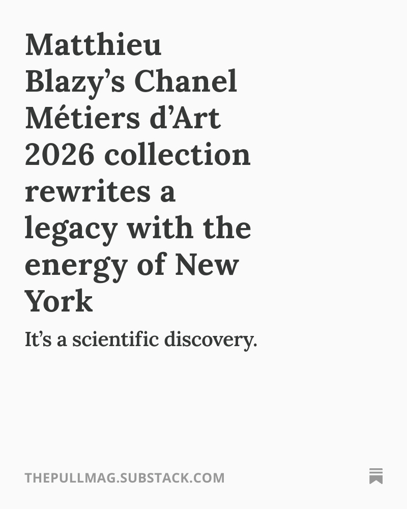 Matthieu Blazy’s Chanel Métiers d’Art 2026 collection rewrites a legacy with the energy of New York, an article by Rachel Weisz